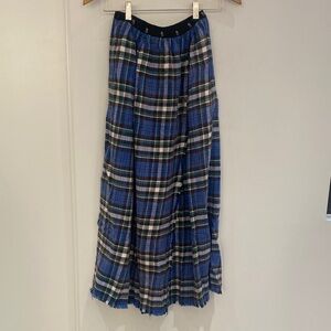 NWT R13 Kilt Skirt Blue and Green Plaid XS